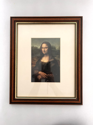 Gerahmter Druck Kastanie/goldfarben Mona Lisa von Leonardo da Vinci 29 cm x 35 cm