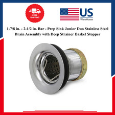 1-7/8 in. - 2-1/2 in. Bar - Prep Sink Junior Duo Stainless Steel Drain Assembly