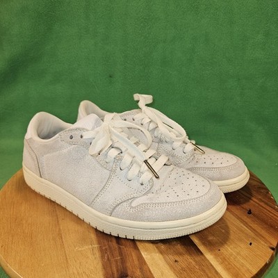 Air Jordan 1 Retro Low No swoosh Triple White Womens Size 7 | eBay