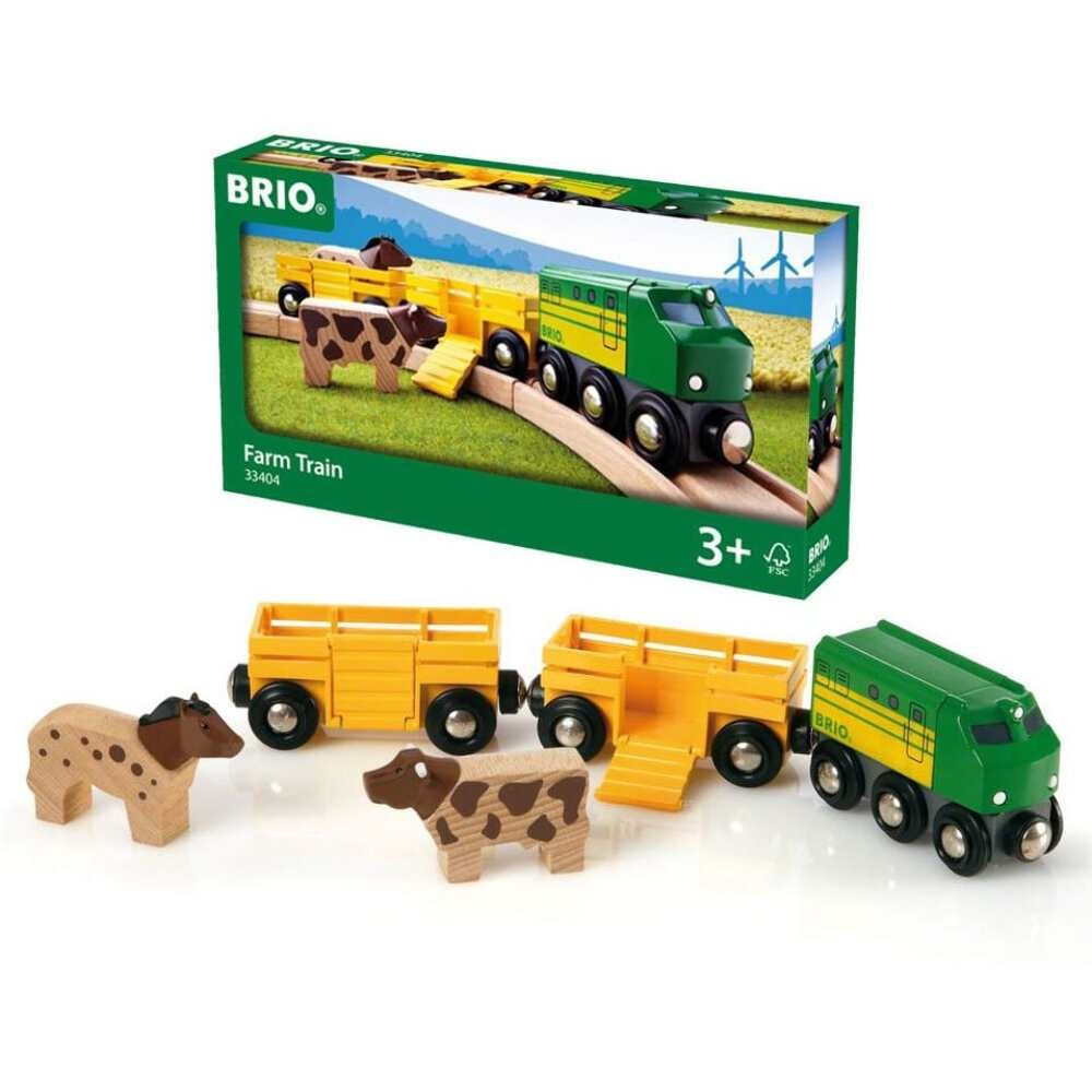 Brio World Farm Train Set Premium Wooden Railway Toy With Farm Accessories And P