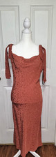 Womens Rust Colored Floral Cowl Neck Maxi Dress by FOREVER 21 Size: Medium