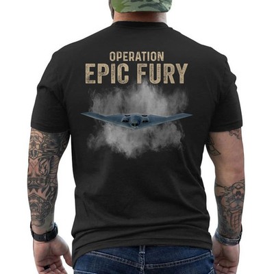 Operation Epic Fury T-Shirt, Patriotic American Flag Vintage ON BACK Tee
