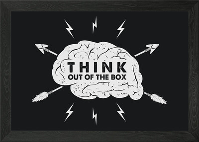 Think out of the box Framed Wall Art Poster Canvas Print Picture