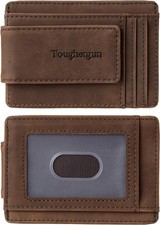 Money Clip RFID Front Pocket Wallet Men Leather Slim Minimalist Wallet