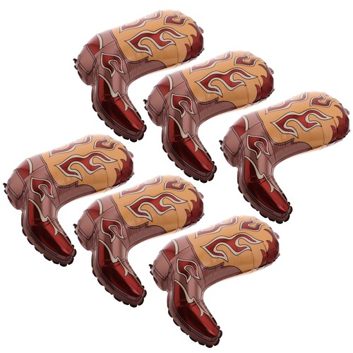 6 Pcs Inflatable Denim Boots Western Themed Balloons Cowboy Party Decorations