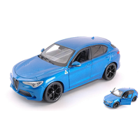 Alfa Romeo Stelvio Q4 Quadrifoglio V6 Biturbo 510Hp 2017 Blue 1:24 Burago Auto