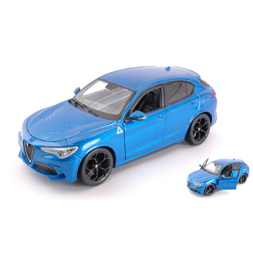 Alfa Romeo Stelvio Q4 Quadrifoglio V6 Biturbo 510Hp 2017 Blue 1:24 Burago Auto-image