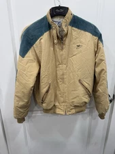 Vintage Swingster Jacket Adult Medium Brown Corduroy Dekalb Seed Corn Mens