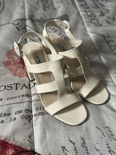 Prada White Patent Leather Caged Sandals Size 38 Made In Italy