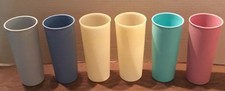 Vintage Tupperware Set Of 6 # 107 Tall Tumblers Cups 16 Oz