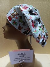 Dogs Holiday Apparel Women's Euro/Chef Surgical Scrub Hat/Cap Handmade