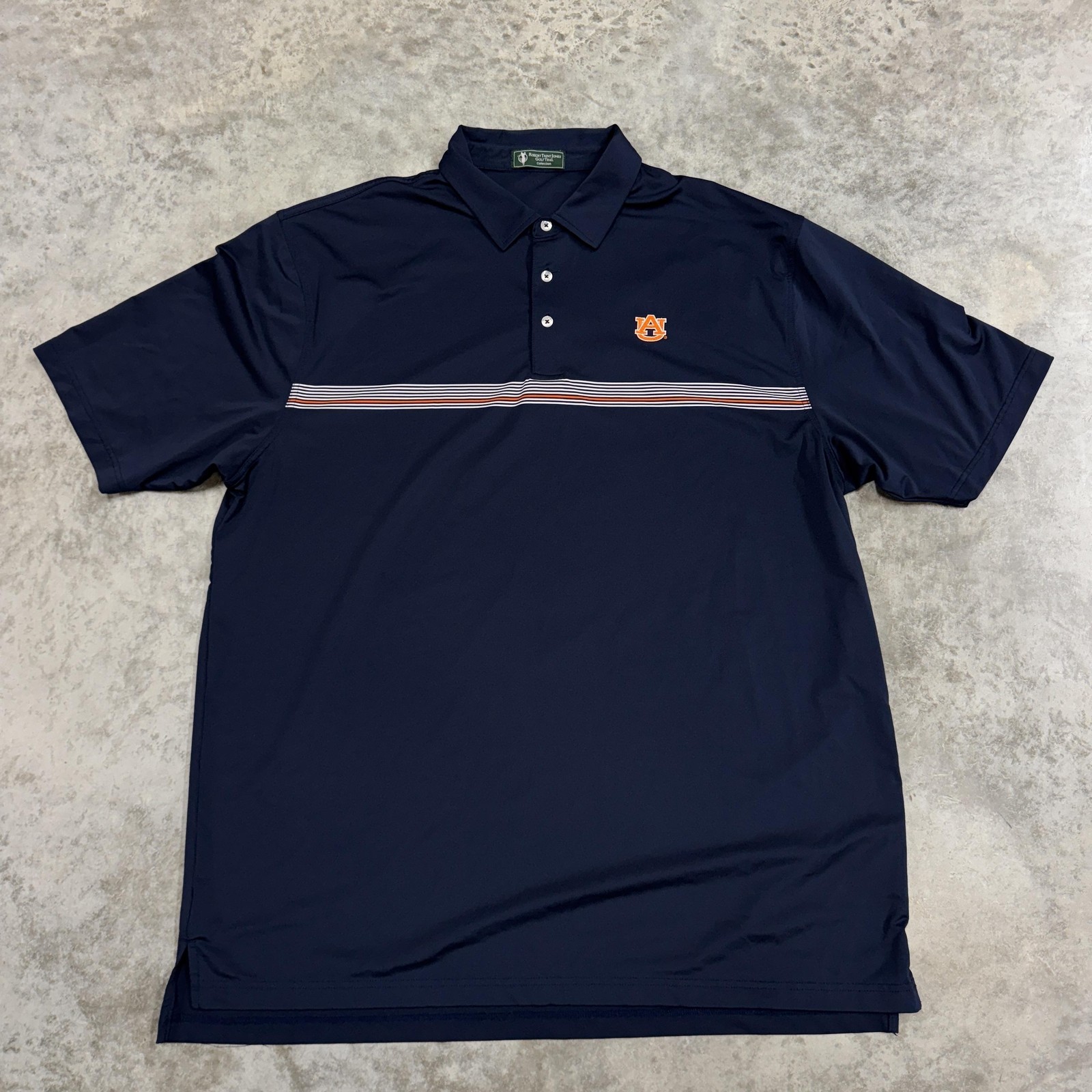 Auburn Tigers Shirt Mens 2XL Navy Blue NCAA Football Polo Robert Trent Jones