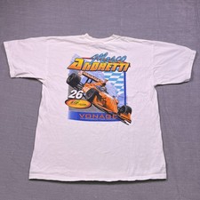 Vintage Gildan Mens White Marco Andretti #26 Vonage Racing Graphic T-Shirt XL
