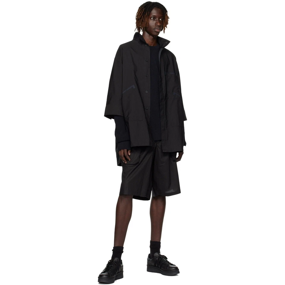 Y3 Sz. XS Black Men's Button Up Short Sleeve Workwear Worker Shirt New w/Tags - Image 4 of 4