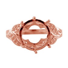 Semi Mount Round 12MM Faceted Cut Wedding Ring Sterling Silver Jewelry