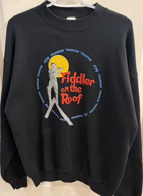 #ad Fiddler on the Roof Black Vintage MADE IN USA Sweatshirt XL $35.00