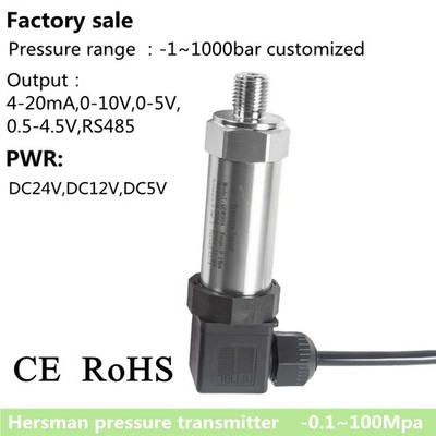 0-1bar 10bar 1.6Mpa Pressure Sensor Transmitter 4-20mA RS485 Water Oil Pressure