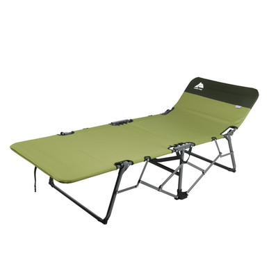 Ozark Trail Adjustable Camping Cot with Quick-Fold Design, Green