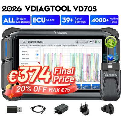 VDIAGTOOL VD70S Kfz-Diagnose-Tool Code-Leser Aktiv-Test-Scanner KFZ OBD2 Diagnos