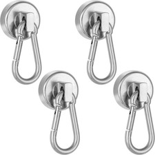 Poppstar 4x Néodyme Mousqueton Magnétique Fort (Force d'Adhérence 17 kg)