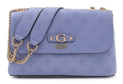 GUESS Dita Convertible XBody Flap Schultertasche Tasche Grey Blue Logo blau Neu