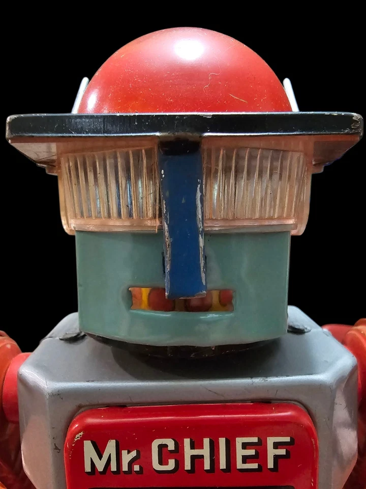 Robot ahumado Yoshiya Mr. Chief años 60 juguete robot de hojalata *FUNCIONA* Foto 3 de 4
