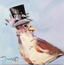 Top Hat Bird Collectible Artist PRINT Painting By Artist Jose Trujillo