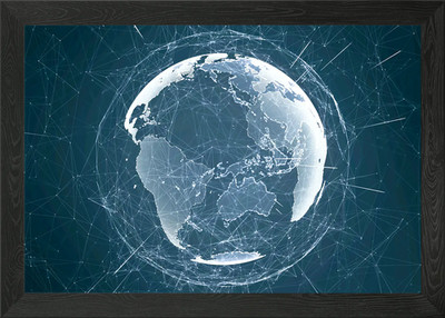 Erde Weltraum Digital Gerahmtes Wandbild Poster Leinwanddruck Bild