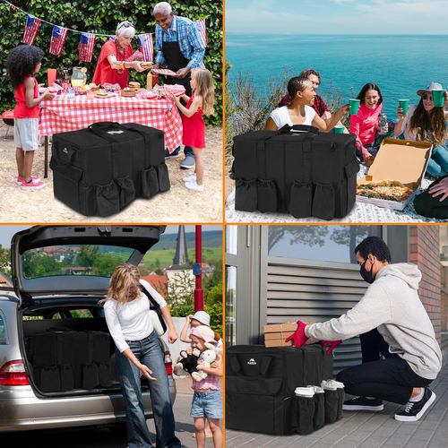 Essen Liefertasche XXL - 23X14X15 Zoll, wasserabweisend groß isoliert heiß & c - Bild 6 von 9