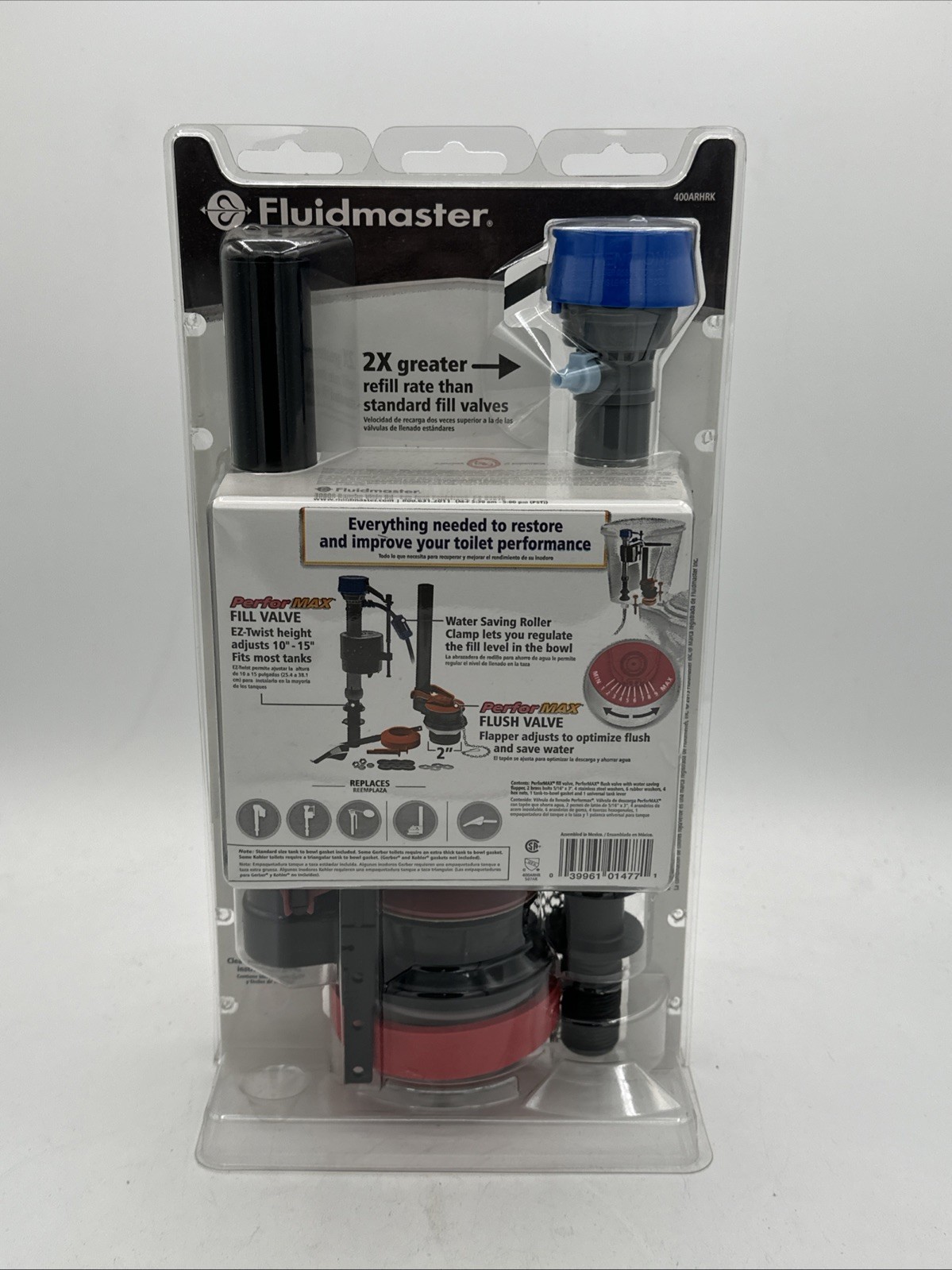 Fluidmaster 2" Complete Toilet Repair Kit Universal Replacement Plumbing Parts