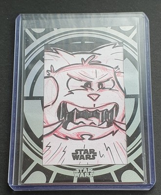 Wampa 2015 Topps High Tek Star Wars Sketchkarte 1/1 Künstler unbekannt