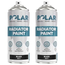 Polar Radiator Spray Paint - 3-in-1 Primer, 400 ml (Pack of 2), Matt Black 