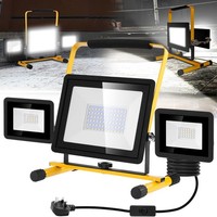 100W Led Baustrahler Fluter Flutlicht Strahler Mit Stecker Stativ Scheinwerfer