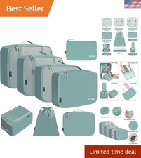 8 Set Packing Cubes Luggage Packing Organizers for Travel Accessories-Dusty Blue