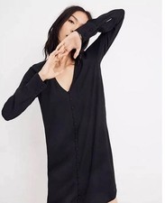 Madewell Women's Black Button-Down Dress