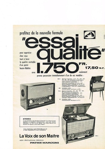 Radio Réveil Vintage Pathe Marconi RR 134 V – La Voix De Son Maître – Blanc