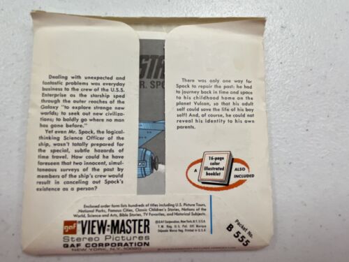 GAF View-Master Reel Packet 1974 Star Trek Mr Spock’s Time Trek B555 Complete - Picture 2 of 3
