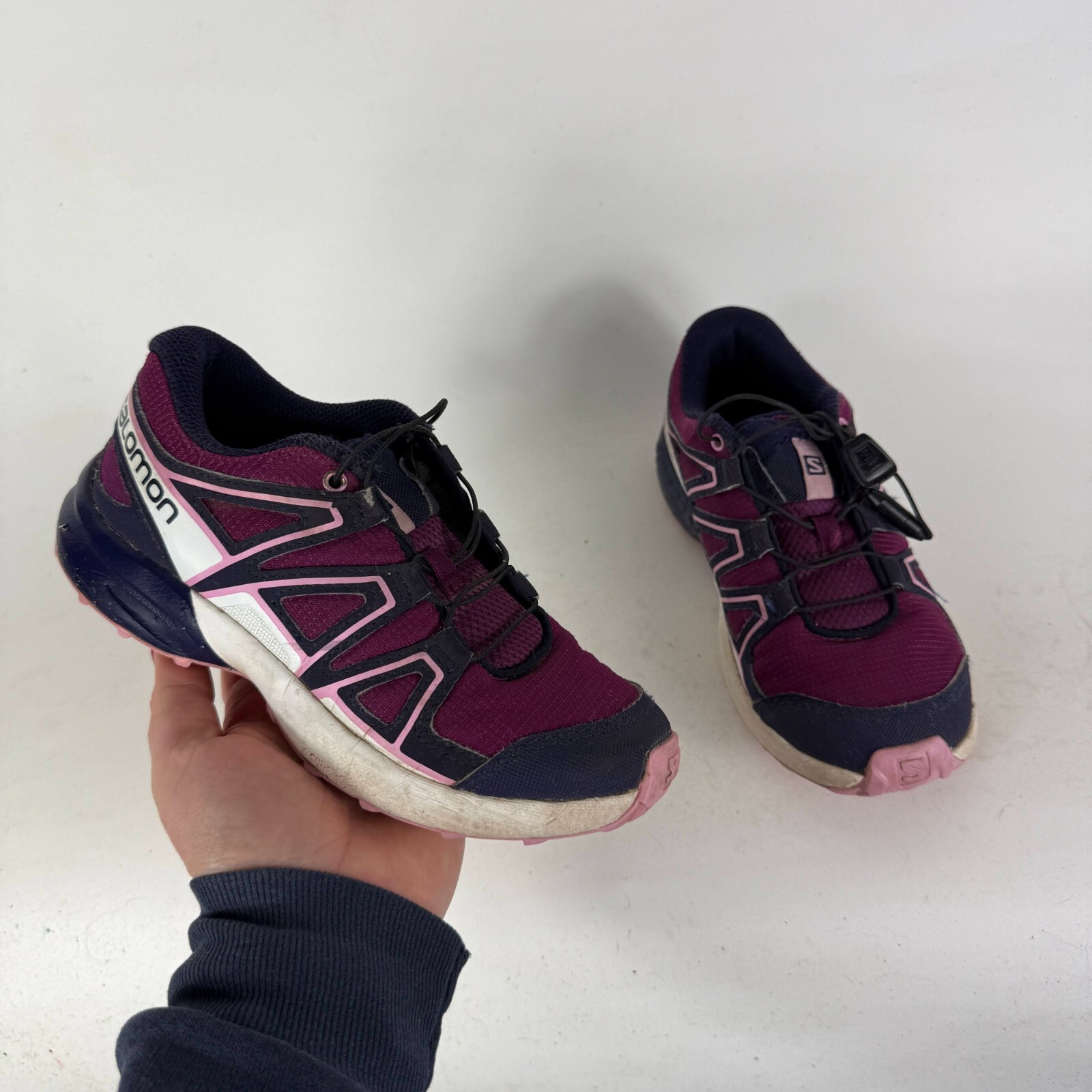 Scarpe da trekking Salomon Speedcross bambini 1 viola sintetiche sneaker basse da corsa