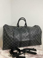 Louis Vuitton Duffle 55 Keepall Grey Graphite Monogram Bag Tote Purse Travel Bag Luggage