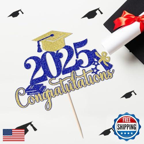 Dxsdgetue Congratulations 2025 Graduation Cake Topper,Congrats Grad Cake Deco - Picture 3 of 5