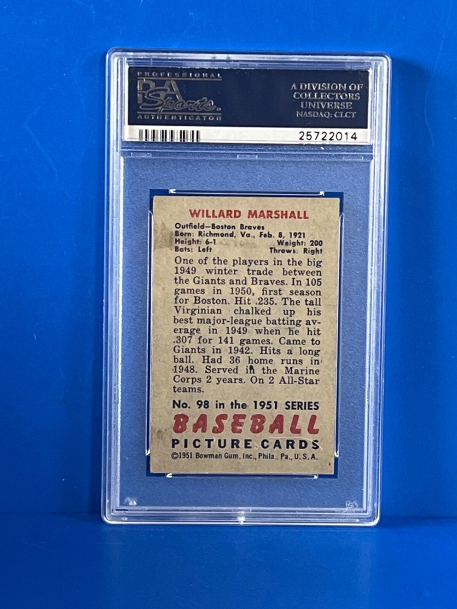 1951 Bowman Willard Marshall #98 PSA 4 | eBay