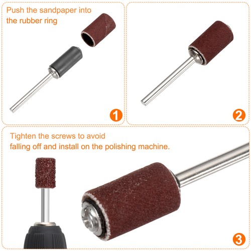 200 Stück Schleiftrommeln 1/4 Zoll Körnung 320 Schleifpapier Mini Schleifhülsen - Bild 5 von 7