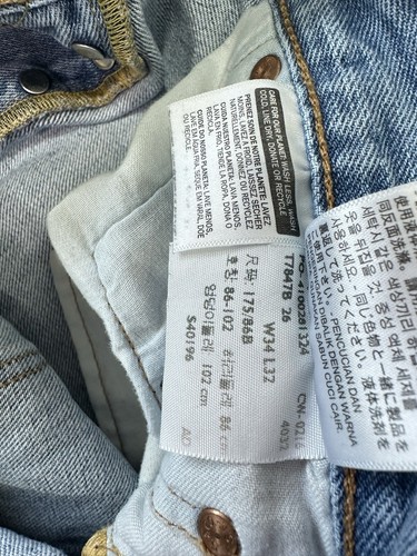 Jeans uomo Levis 501 XX bottoni Fly 34x32 preppy lavaggio leggero moderno Y2K anni 90 #0728 - Foto 9 di 12