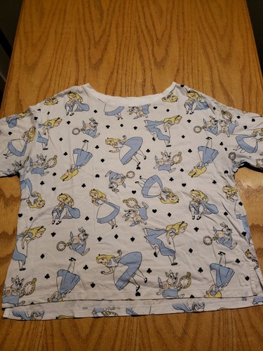 Uniqlo Alice In Wonderland Disney T Shirt All Over Print Aop Women S Lg B Ebay