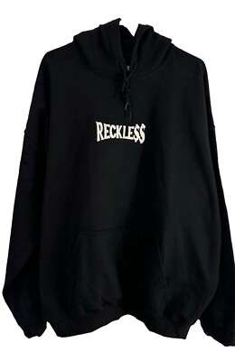 Rue21 Hoodie Black Reckle$$ Cotton Fleece Unisex Reckless Design Sweatshirt