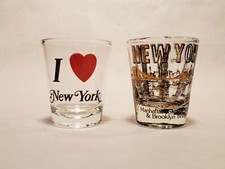 2 Nice Vintage NEW YORK Souvenir Shot Glasses