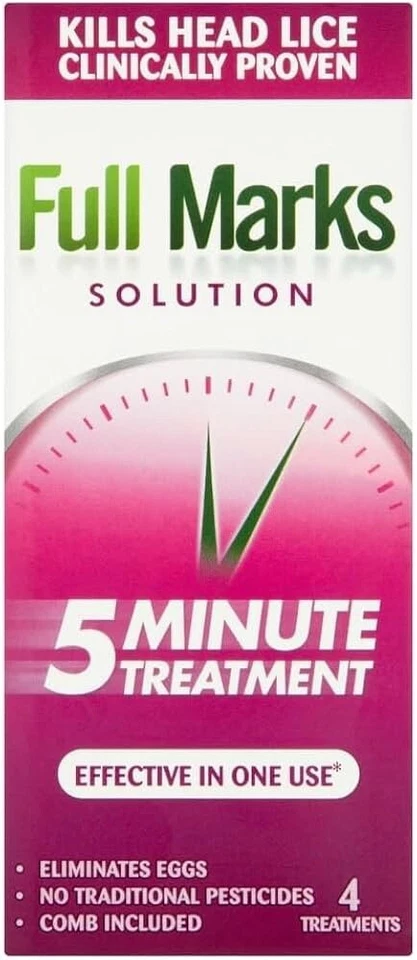 Full Marks Solution 4 Treatments, to Kill Head Lice and Nit Eggs, 200 ml - Image 4 of 4