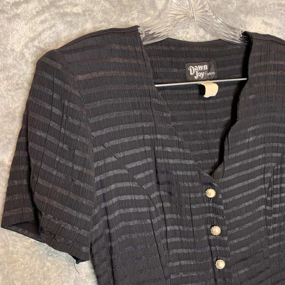 Vtg Dawn Joy Women Witchy Grunge Whimsigoth Button Front Stretch Maxi Dress 3 - Image 3 of 4