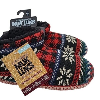Muk Luks bootie slippers Cozy Winter House Shoes Size small 5/6