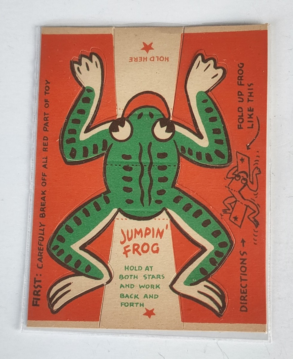 1940's Vintage Premium Cracker Jack Prize Jumping Frog Punch Out